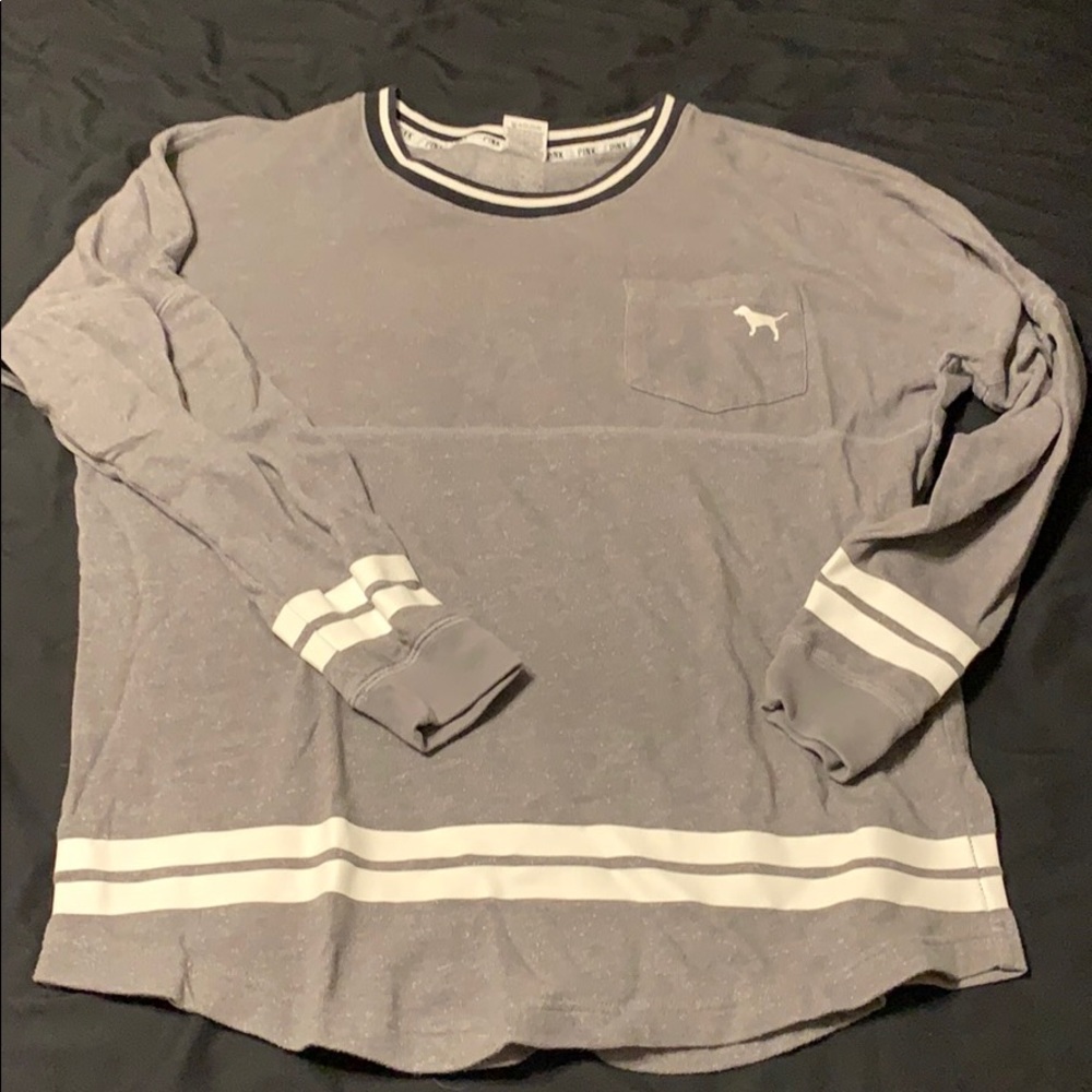 PINK Grey Boyfriend Sweater